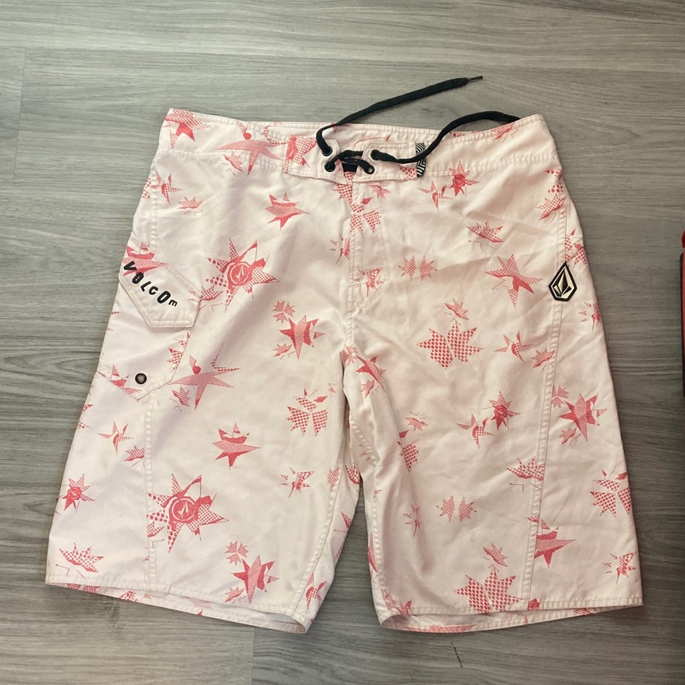 Volcom Light Pink Star Print Shorts